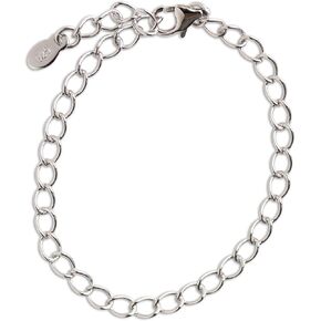Sterling Silver Charm Bracelet with Thin, Dainty, Durable Chain for Adding and Collecting Charms for Little Girls, Teens or Women, Design a Bracelet, Adjustable