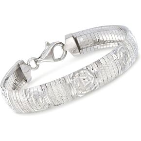 Ross-Simons Italian Sterling Silver Diamond-Cut Omega Bracelet