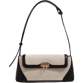 Small Shoulder Bag for Women, Retro PU Leather Underarm Bag Top Handle Hobo Tote Clutch Handbag Purse with Buckle Closure