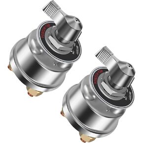 Feekoon Battery Disconnect Switch 2 Pack - Master Cutoff Switch for Marine Boat RV ATV UTV Vehicles - Waterproof Power Isolator (Simple Style, 12-24 V)