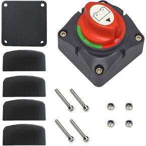 Battery Disconnect Switch, 12V-48V Power Isolator On-Off Switch, Waterproof Cut Off Switch Master for Marine Boat Car RV ATV UTV Vehicles, Universal Car Accessories
