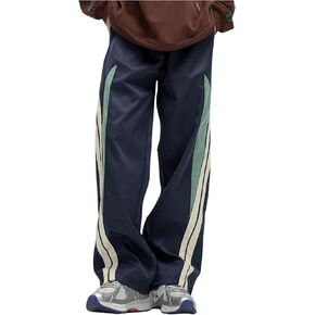 GORGLITTER Boy's Color Block Baseball Pants Striped Wide Leg Baggy Track Pant with Pockets