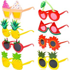 نظارة شمسية للحفل الصيفي ، 8pcs هاواي لوا ، نظارات شمسية مضحكة هاواي ، هاواي ، لنظارات هاواي شاطئ لوا ، زخرفة الحفل الاستوائي الثابت