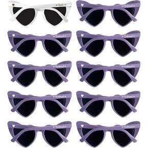 LADY&HOME 10 Pairs Heart Shaped Sunglasses Bachelorette Sunglasses Heart Sunglasses Bachelorette Party Favors Supplies