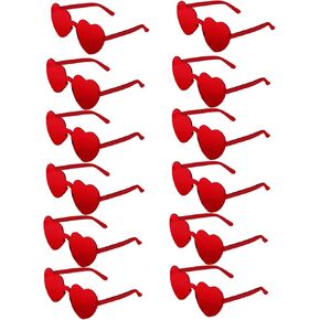 LEFIMOT 12 Pairs Heart Sunglasses for Women Heart Shaped Sunglasses Bulk Colorful Heart Glasses for Party Favor