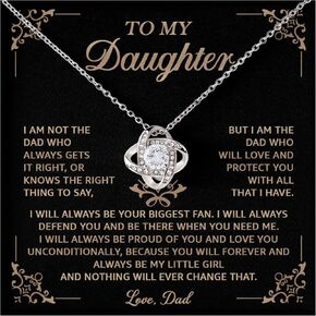Daughter Necklace From Dad With Heartfelt Message & Elegant Box, To Daughter Gifts For Birthday Or Christmas in Kuwait