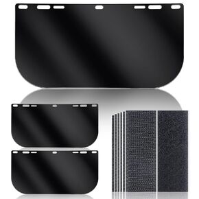 3 Pack Face Shield Replacement Lens, 15.5'' x 8'' Welding Shield Compatible with Hobart 770580, Face Shield for Grinding and Cutting, Tinted Full Face Shield, Star Wars Helmet Face Shield for Cosplay