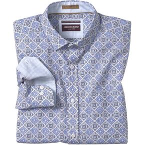 Johnston & Murphy Men's Mosaic Tile Print Shirt