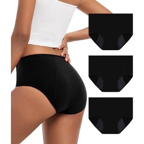 Incontinence Underwear for Women 100ml Heavy Flow Leak Proof Panties High Waisted Cotton Period Washable 3 Pack Large