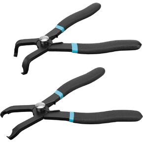 DURATECH 2-Piece Push Pin Pliers Set with 30 Degree and 80 Degree Offset Jaws, Spring Loaded and Plastic Spraying, Auto Clip Removal Tool Kit for Easily Removing Trim Plastic Fasteners, Rivets, Clips