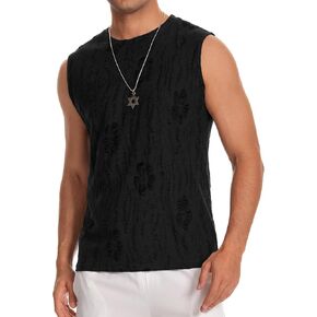 YYA Mens Tank Tops Fashion Sparkly Tank Shirts Sleevelss Summer Casual Tee Shirts for Men S-XXL