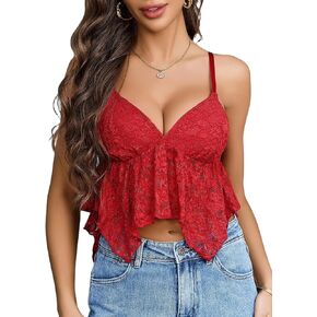 Avidlove Lace Bralette for Women V Neck Camisole Adjustable Spaghetti Strap Crop Tops