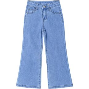 Kidscool Space Girls Slim Fit Ponts Thin Denim ، سراويل جينز على نطاق واسع على شكل قلب.