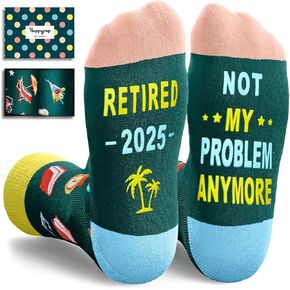HAPPYPOP Retirement Gifts Ideas Socks - Retired Socks, 2025 Retirement Gifts for Women Men Retired Gifts