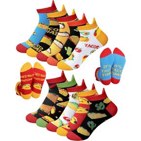 10 Pairs Funny Mexican Taco Socks Taco Lover Gifts Cinco De Mayo Novelty Ankle Socks Mexican Fiesta Day Party Favors for Women Men