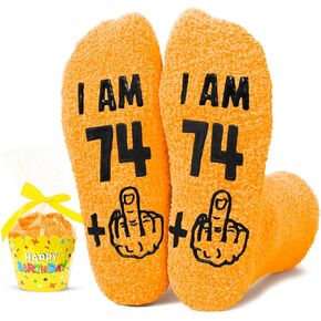 HAPPYPOP Birthday Gift Ideas for Women - Socks for Senior Men Over 75, Best Gifts for 75 Year Old Woman