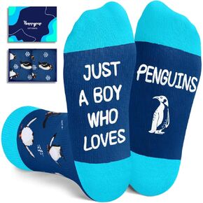 هدايا Penguin Applyypop للأولاد - جوارب محيطية مضحكة أطفال 7-9 سنوات ، جوارب الحيوانات البطريق