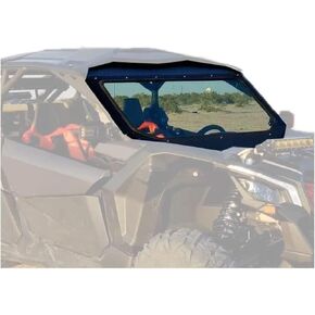 Ecotric Full Glass Windshield + Sun Visor متوافق مع Can Am Maverick X3 900 XRS XDS Turbo R Max 2017-2023