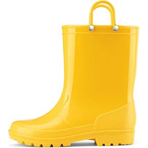 HISEA Kids Rain Boots for Toddler Boys Girls, Waterproof Rubber Boots with Easy-On Handles, Seamless PVC Rainboots Lightweight Mud Shoes for Water Beach Outdoor Playing (Toddler/Little Kid/Big Kid)