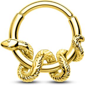 CM Crareesi Mania Snake Septum Rings 316L Stainless Steel Septum Piercing Jewelry 16G Daith Piercing Jewelry Burn Silver Daith Helix Earrings for Men
