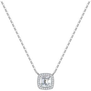 قلادة قلادة ميدان ميدان ميدان 14 كيلو بايت ، قلادة ميدان للنساء ، Emerald Cut VVS1 D-Color ، هدية عيد الأم للأم