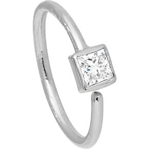 20G 14K Gold Princess Cut Solitaire Diamond Nose Hoop Ring 0.02-0.12 carat Bezel Set Diamond 8mm Twist-open Nostril Ring Cartilage Hoop Tragus Ring Unisex in Kuwait