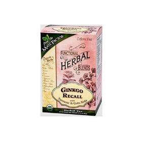 Mate Factor Organic Ginkgo Recall with Turmeric and Gotu Kola Herbal Tea, 20-piece