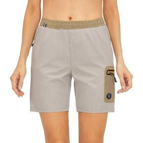Little Donkey Andy Women's 7" Running Shorts with Liner Quick Dry Stretch Athletic Workout Shorts with Zipper Pockets