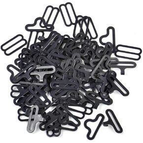 100 Sets Adjustable Bow Tie Hardware Clip Set, Metal Cravat Clip Hook Fastener for Necktie Strap