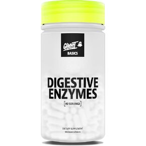GHOST Basics Digestive Enzymes Supplement for Men & Women - Multi-Enzymes, Probiotics & Prebiotics for Supporting Digestion & Gut Health - Vegan Friendly - 90 Veggie Capsules