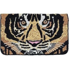 To the Edge Tiger Beaded Clutch