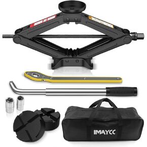 IMAYCC Car Jack Kit 2.5 Ton/5512 lbs, Universal Scissor Jack for Car with Rubber Jack Pad, Portable Tire Jack Changing kit with Lug Wrench,Car Emergency Kit for Car SUV MPV