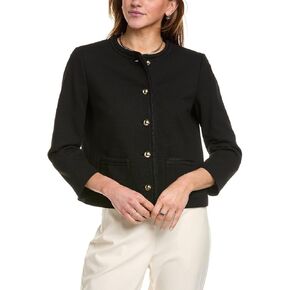 Anne Klein Women's Texture Five Button Collarless Jacket