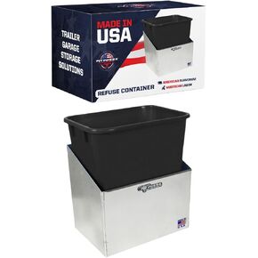 Pit Posse 453 refuse Container Bin Garage Trash Can Can Holder منظم - مصنوع في الولايات المتحدة الأمريكية - مخزنة مرآب مرآب للتخزين المصنوع من الألومنيوم (Silver)