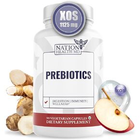Prebiotics for Digestion, Immunity and Wellness - with Inulin from Jerusalem Artichoke and Chicory Root - Prebiotics for Women & Men, 90 Capsules