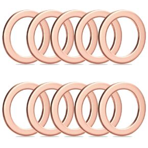 10pcs 14mm Crush Washer,Oil Plug Crush Washer,Copper Crush Washer Oil Drain Plug,Oil Drain Plug Washer,Car Accessories 14mm Copper Oil Drain Plug Gasket,Replace OEM 007603-014106