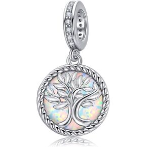 Mongas Tree of Life Charm Sternling Silver خلق Opal Tree of Life Bracelet Jewelry for Women