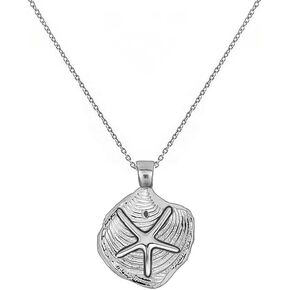Savlano 925 Sterling Silver Oxidized Hollow Charm Pendant Chain Necklace for Women - Choose from Starfish, Goldfish, Dolphin, Owl, Shell & Star Designs - Made in Italy, Includes Gift Box