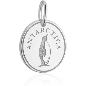 925 sterling Silver Antarctica Passport Stamp Charm