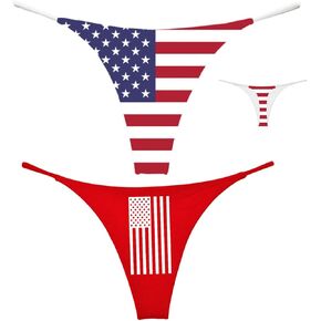 Southern Sisters Womens American Flag Thong Pack of 2