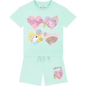 Peppa Pig Shirt And Girls Shorts | Girls Short Sleeve Shirt And Shorts Set | Cotton Kids Tshirt And Bottoms Set