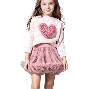 Deerhobbes Design your own girls cardigan/little girls' sweaters-tutu skirt-fall/spring clothes set for toddler outfit