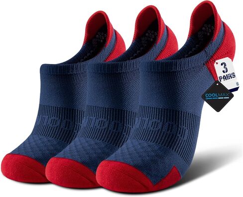 BRISIRA Coolmax Bamboo Viscose Kids No Show Socks Compression Athletic Running Sports Boys Socks Ankle Cushioned for Youth in Saudi Arabia