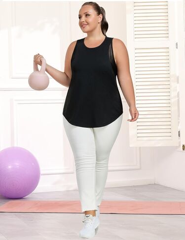 قمم دبابات تجريب للسيدات زائد الحجم مع شبكة ، XL-5XL قمصان أكمام رياضية مناسبة in Kuwait