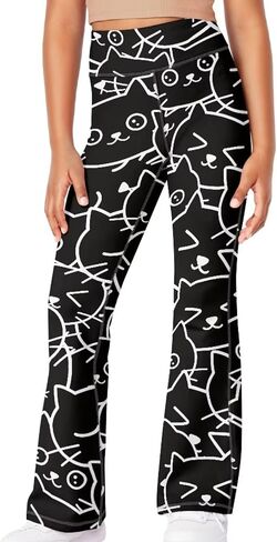 Yoga Pants for Girls 5-14 Lovely Flare Leggings for Girls Bell Bottoms in Saudi Arabia