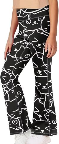 Yoga Pants for Girls 5-14 Lovely Flare Leggings for Girls Bell Bottoms in Saudi Arabia