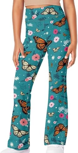 Yoga Pants for Girls 5-14 Lovely Flare Leggings for Girls Bell Bottoms in Saudi Arabia