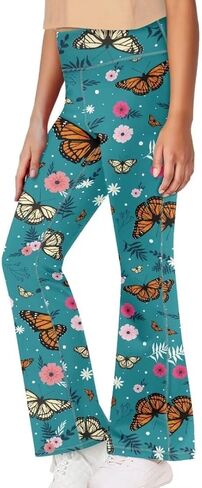Yoga Pants for Girls 5-14 Lovely Flare Leggings for Girls Bell Bottoms in Saudi Arabia