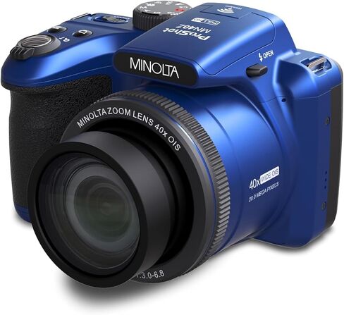Minolta ProShot MN40Z 20MP Camera, 40X Optical Zoom, 1080p Video (Silver) | Capture sharp photos and video with intuitive controls for travel, family and everyday moments. in Saudi Arabia