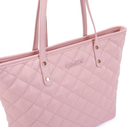 Montana West Quilted Tote Bag for Women Large Shoulder Bag Fashion Handbags with Top Zipper in Kuwait